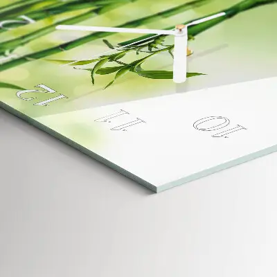 Moderne wandklok glas vierkant Bamboe