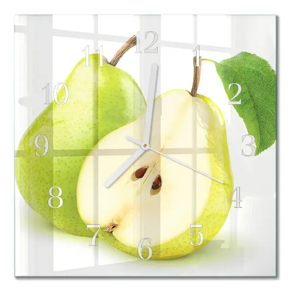Decoratieve glazen klok vierkant Peren