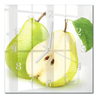 Decoratieve glazen klok vierkant Peren