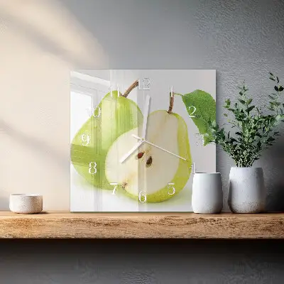 Decoratieve glazen klok vierkant Peren