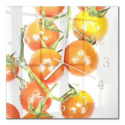 Vierkante glazen klok Tomaten
