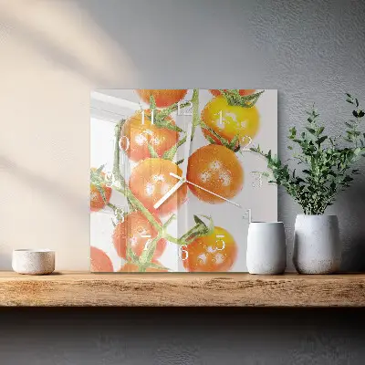 Vierkante glazen klok Tomaten
