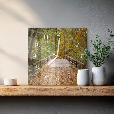Vierkante glas klok Bosbrug
