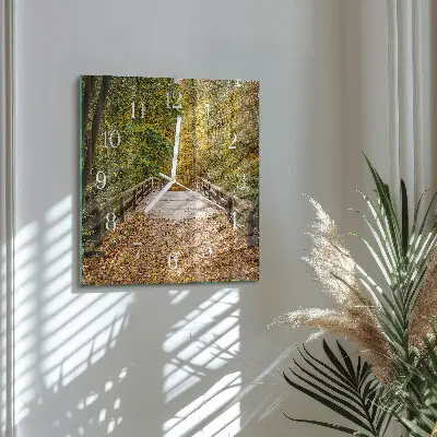 Vierkante glas klok Bosbrug