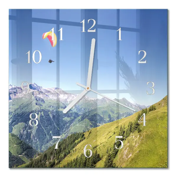 Moderne wandklok glas vierkant Bergen
