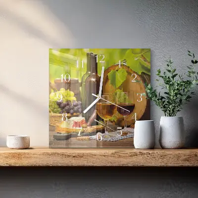 Decoratieve glazen klok vierkant Druiven voor wijn