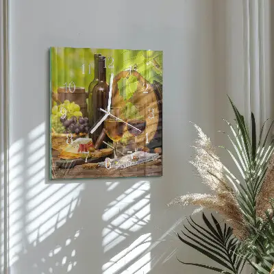 Decoratieve glazen klok vierkant Druiven voor wijn