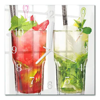 Vierkante glazen klok Cocktails