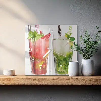 Vierkante glazen klok Cocktails