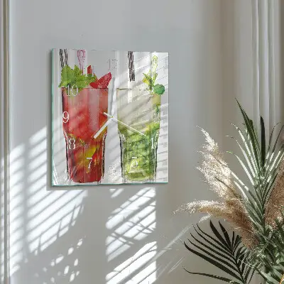 Vierkante glazen klok Cocktails