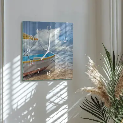 Moderne wandklok glas vierkant Łódź