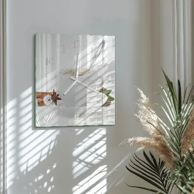 Vierkante glas klok Een kopje anijs