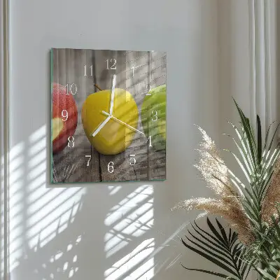 Decoratieve glazen klok vierkant Appels