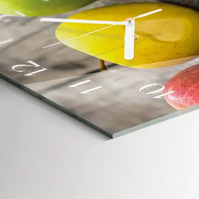 Decoratieve glazen klok vierkant Appels