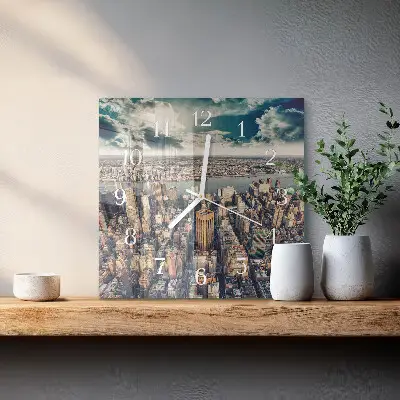 Moderne wandklok glas vierkant New york