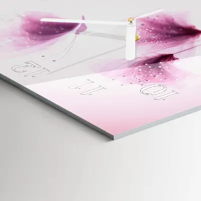 Vierkante glas klok Bloemen