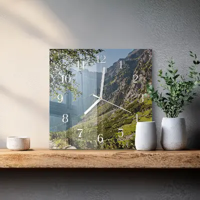 Moderne wandklok glas vierkant Bergen