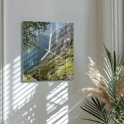 Moderne wandklok glas vierkant Bergen