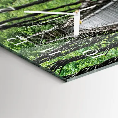 Vierkante glazen wandklok Hangbrug