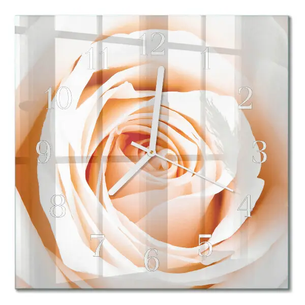 Moderne wandklok glas vierkant Roos