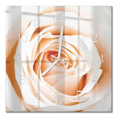 Moderne wandklok glas vierkant Roos