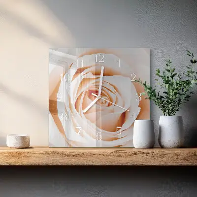 Moderne wandklok glas vierkant Roos