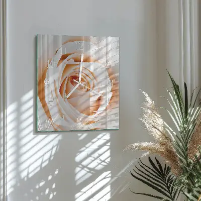 Moderne wandklok glas vierkant Roos