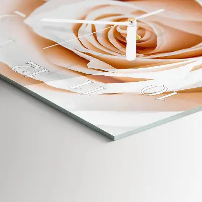 Moderne wandklok glas vierkant Roos