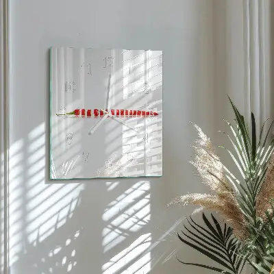 Moderne wandklok glas vierkant Chilipeper