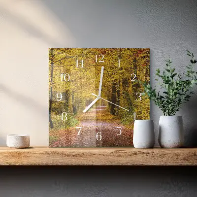 Vierkante glas klok Bospad