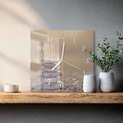 Decoratieve glazen klok vierkant Stenen