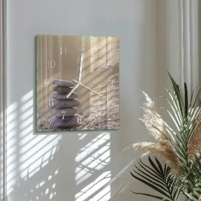 Decoratieve glazen klok vierkant Stenen