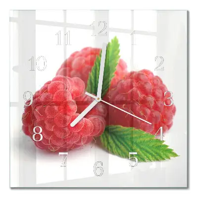 Moderne wandklok glas vierkant Frambozen