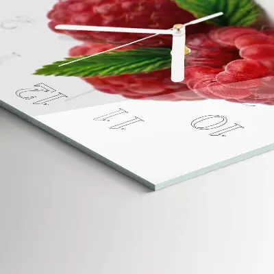 Moderne wandklok glas vierkant Frambozen
