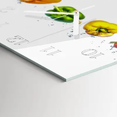 Vierkante glazen wandklok Peper