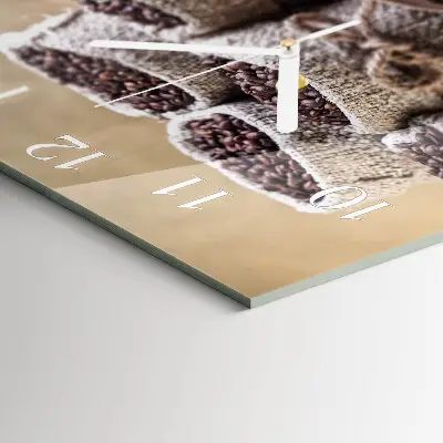 Decoratieve glazen klok vierkant Koffiebonen
