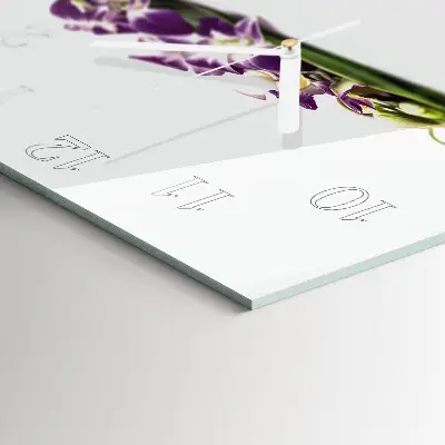 Moderne wandklok glas vierkant Bloemen