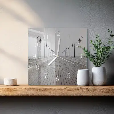 Vierkante glas klok Pier