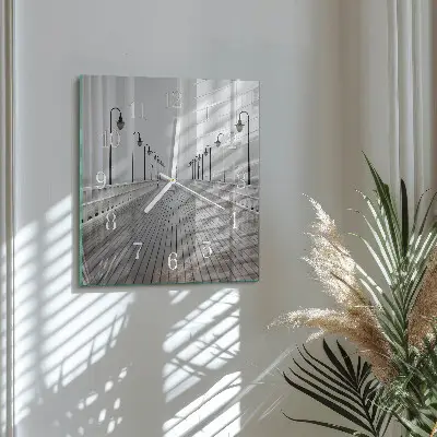 Vierkante glas klok Pier