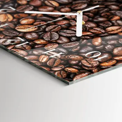 Decoratieve glazen klok vierkant Koffiebonen
