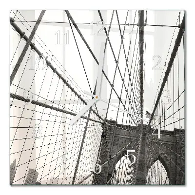 Moderne wandklok glas vierkant Brooklynbrug