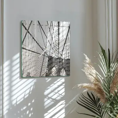 Moderne wandklok glas vierkant Brooklynbrug