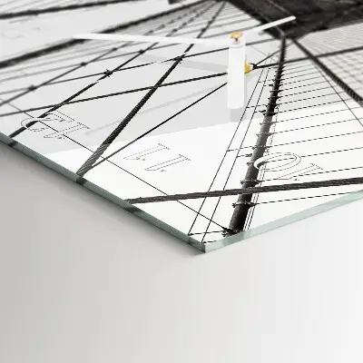 Moderne wandklok glas vierkant Brooklynbrug