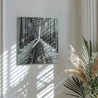 Vierkante glas klok Spoorwegen