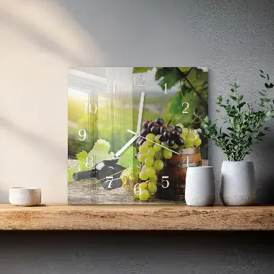 Decoratieve glazen klok vierkant Druivenwijn