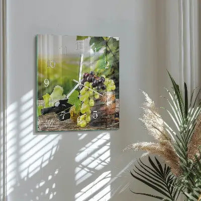 Decoratieve glazen klok vierkant Druivenwijn