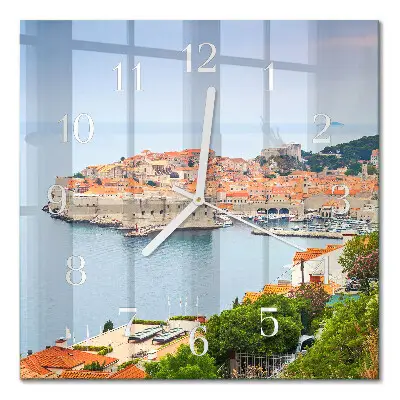 Moderne wandklok glas vierkant Natuurpad