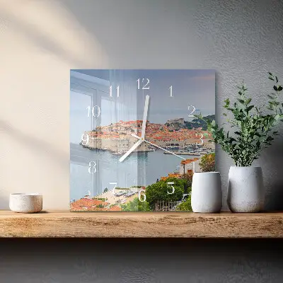 Moderne wandklok glas vierkant Natuurpad