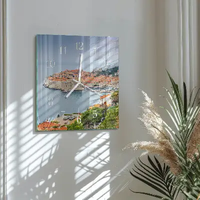 Moderne wandklok glas vierkant Natuurpad