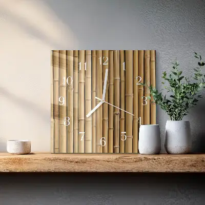 Decoratieve glazen klok vierkant Bamboe